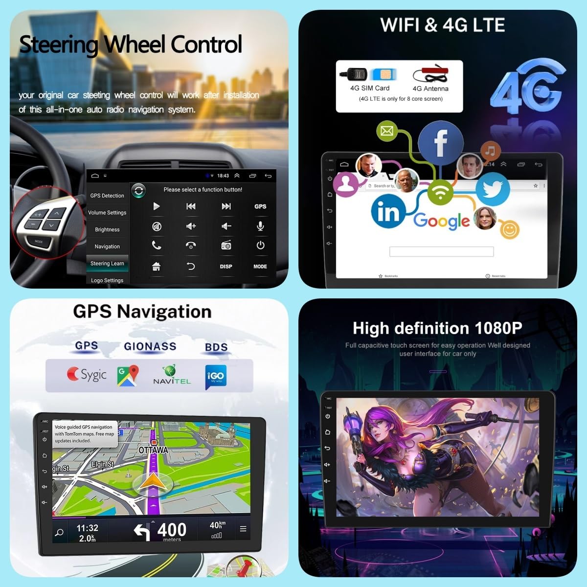 Autoradio per OPEL CORSA D 2007-2012,Android 15 Car Radio 9 pollici IPS Schermo tattile con wireless CarPlay Android Auto Bluetooth WIFI GPS FM RDS Comandi al Volante(A1 1G+32G)