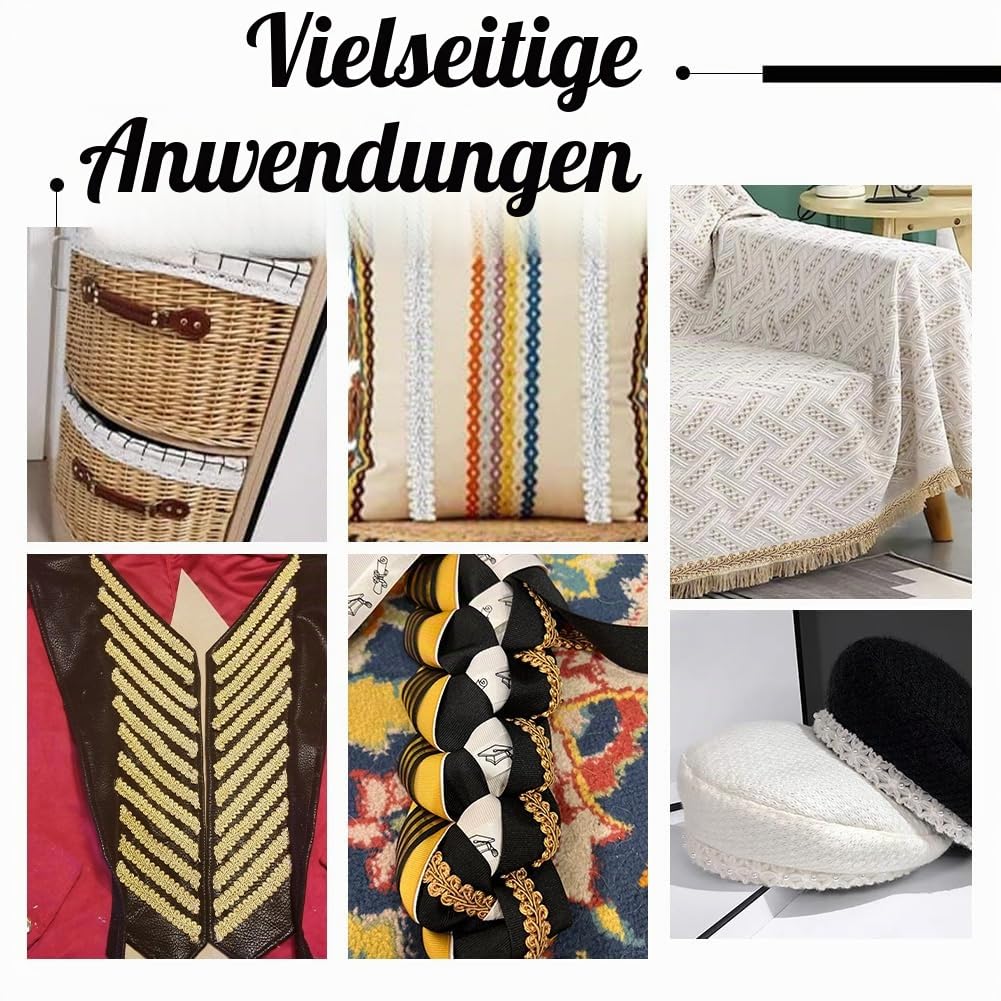PH PandaHall 32m Gimp Geflechtbesatz 16 Farben Geflochtene Kordel Aus Polyester Gewebter Zopfbesatz Dekoratives Gimpenbesatzband Zum Nähen Hand DIY Handwerk Kostüm Heimdekoration