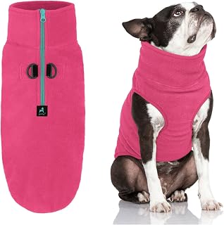 Gooby Half Zip-Up Fleece Vest Dog Sweater, Pink, Small