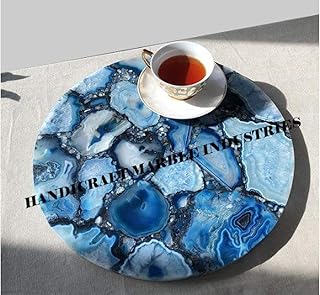 Blue Agate Side Table, Agate Stone Coffee Table, Customized Sizes, Agate Kitchen Table Top, Fire Agate Botswana Agate Moss Agate Meaning Agate Meaning Table Exterieur