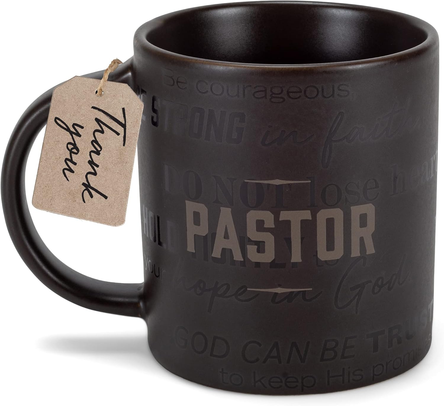 Lighthouse Christian Products Pastor Thank You Black 16 oz Ceramic Coffee Mug