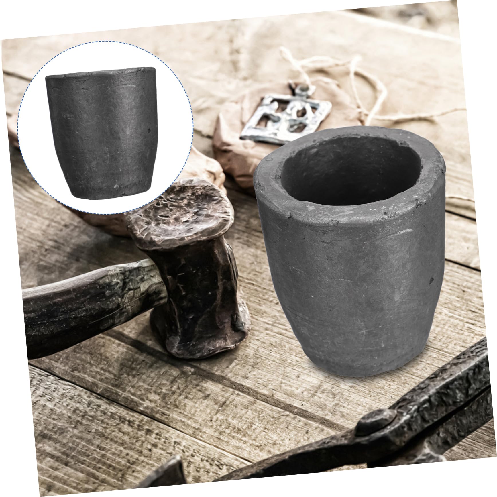 SEWOART Crucible Scientific Experiment Equipment Metal Smelting Cup Melting Gold Cup Black Clay Graphite