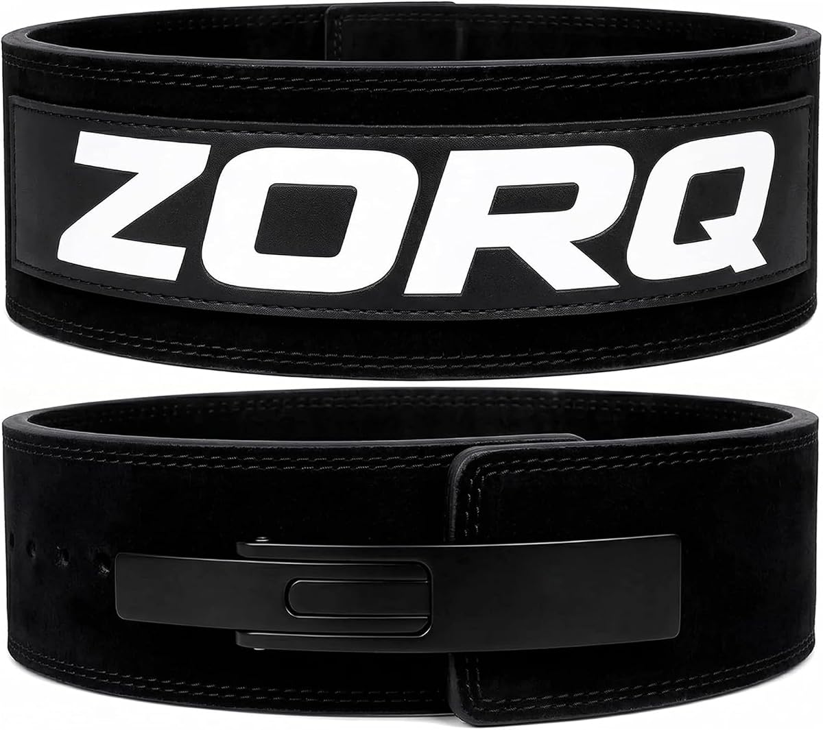ZORQ 10mm Lever Belt Weight Lifting Belt - Genuine Leather Powerlifting Belt for Men & Women, 4 Inch Wide Gym Belt with Quick-Release Steel Lever Buckle for Squats, Deadlifts & Strength Training