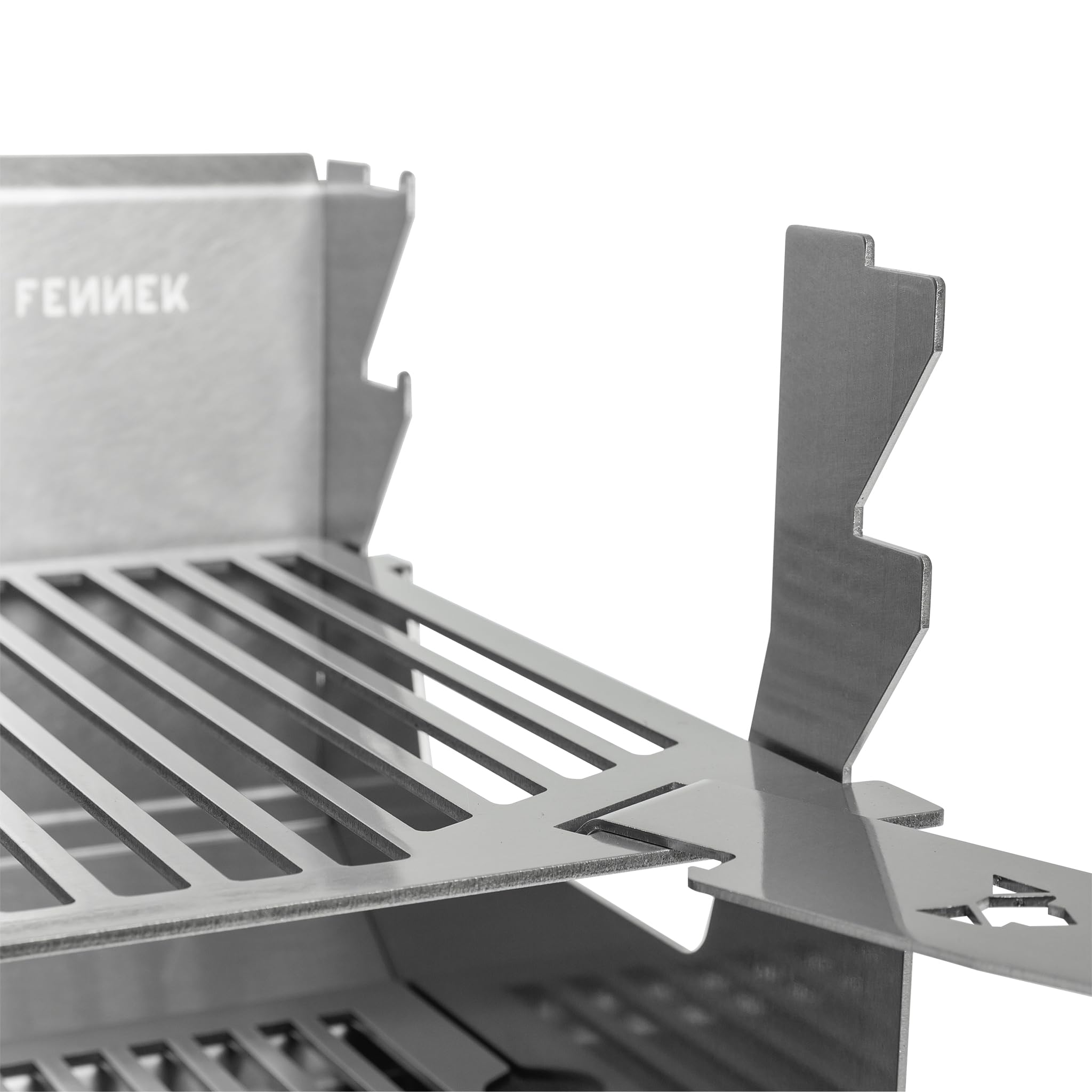 FENNEK 2.0 | Barbecue a carbonella portatile ad incastro in acciaio inox | per divertimento in campeggio, in camper, in giardino e durante attività all'aperto