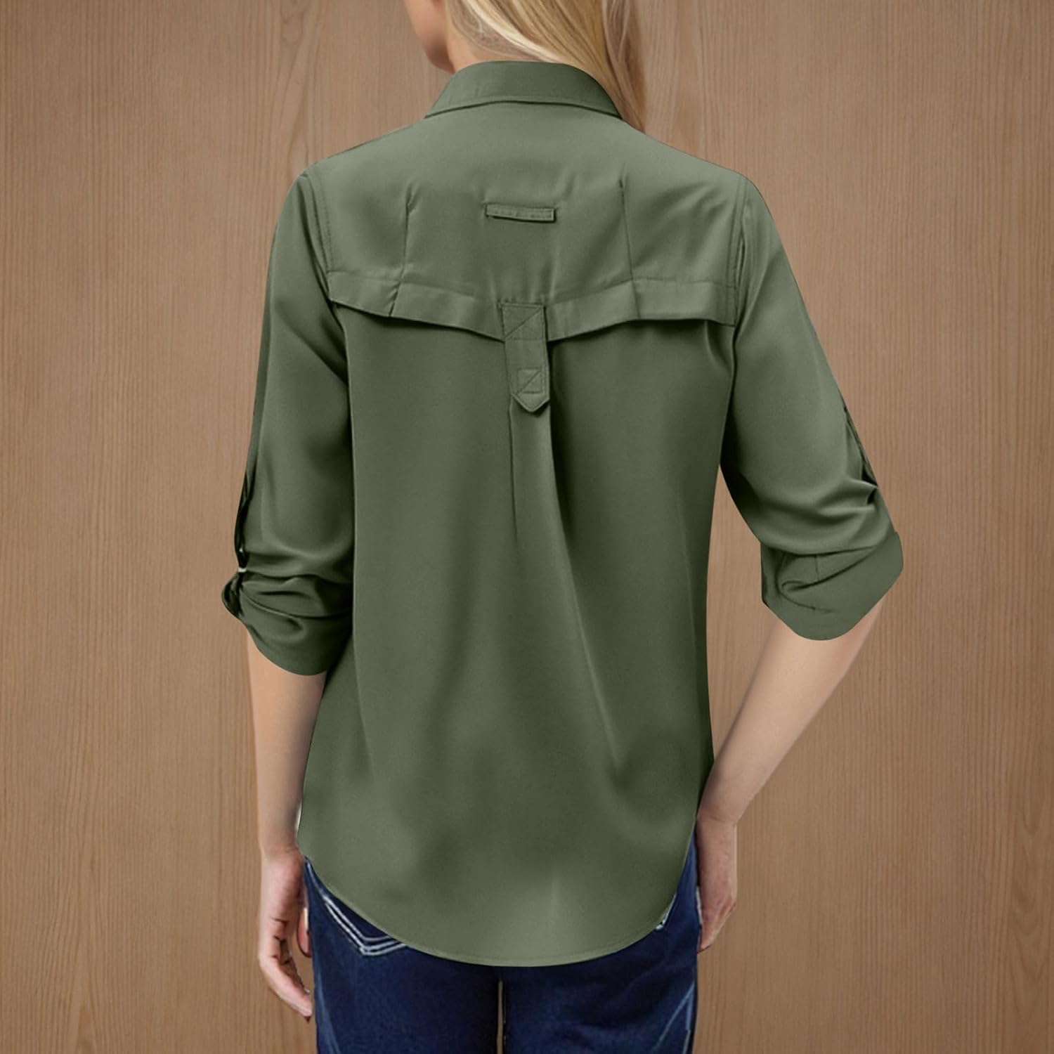 Women's Sun Protection Shirt Long Sleeve Button Down Outdoor Blouse Quick Dry Fishing Hiking Safari Shirts