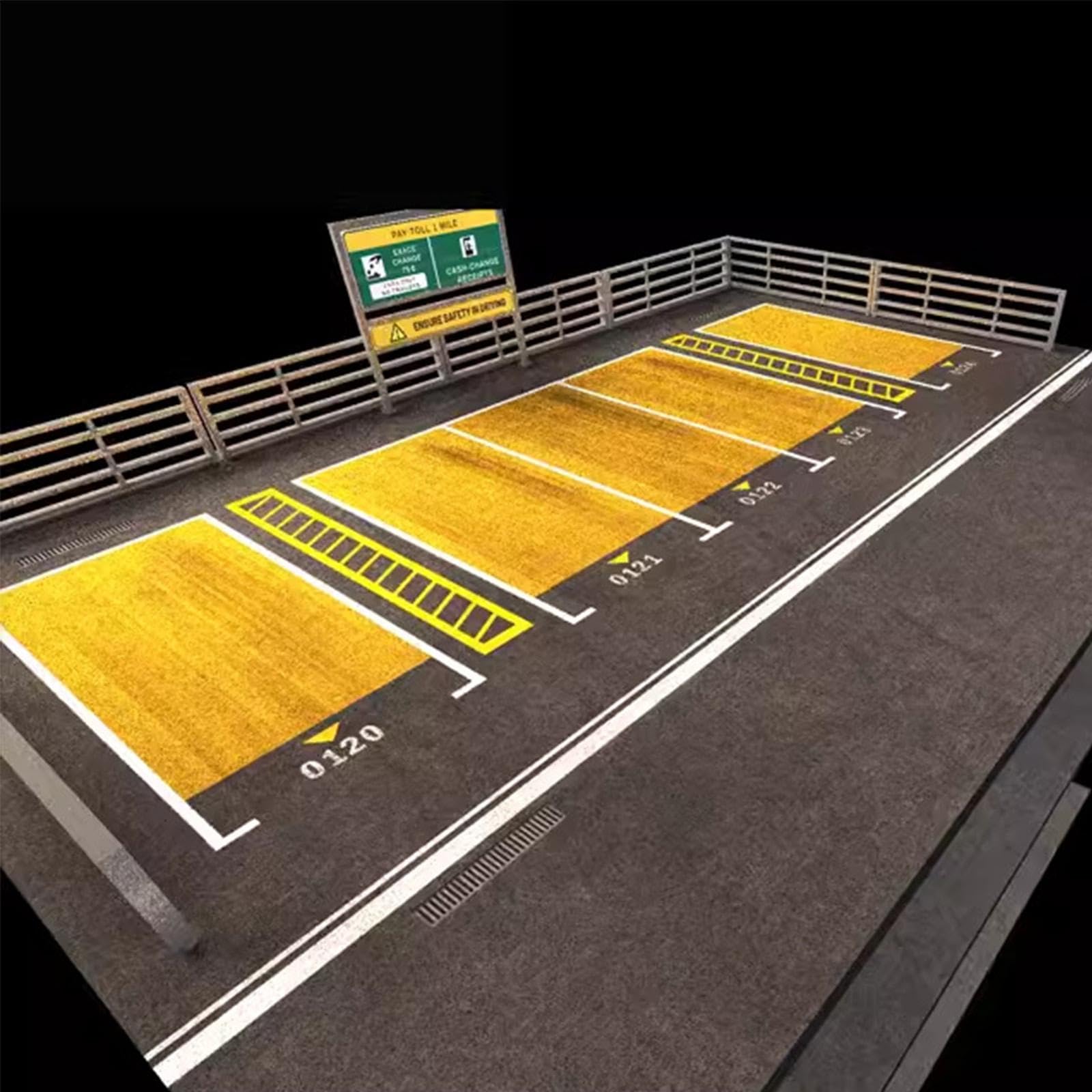Ausstellungsstück für Modellautos Im Maßstab 1:64 mit Parkplatzszene für Sammler, Amerikanischer 4-Schicht