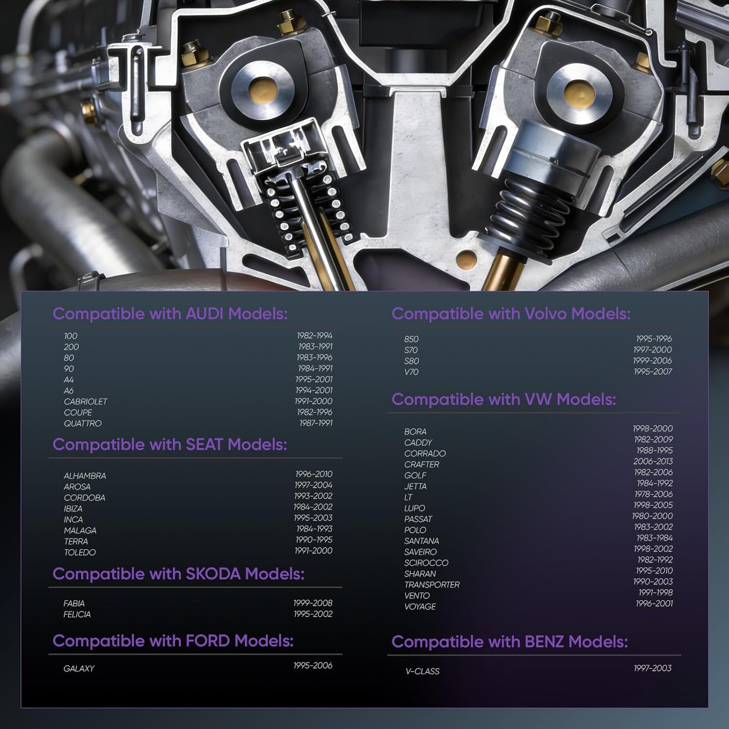 8pcs Hydraulic Lifters Tappets 420004310 Replacement for VW Beetle Jetta Golf Passat Skoda 1.9L 2.0L