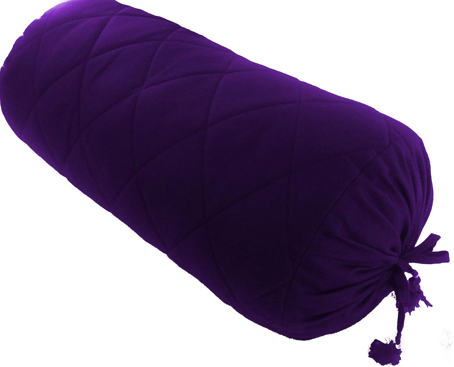 Purple Long Quilted Bolster Pillowcase - Yoga Massage Round Quilted Bolster Cover for Bed Sofa Chair Couch Lounge Cotton 9" Diameter x 42" Long (22 cm Diameter x 107 cm Long) Removable Cover