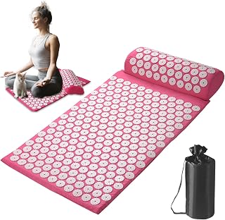 Pressure Point Mat, 65 * 41cm Nail Mat, Acupressure Mat, Acupuncture Point Massage Cushion, Pressure Mat with Pillow Massage, Print Back Mat, Stress Reducing Items for Adults | akupunktur- massagekudde, tryckmatta med kuddmassage, tryck bakmatta, stressreducerande artiklar för vuxna