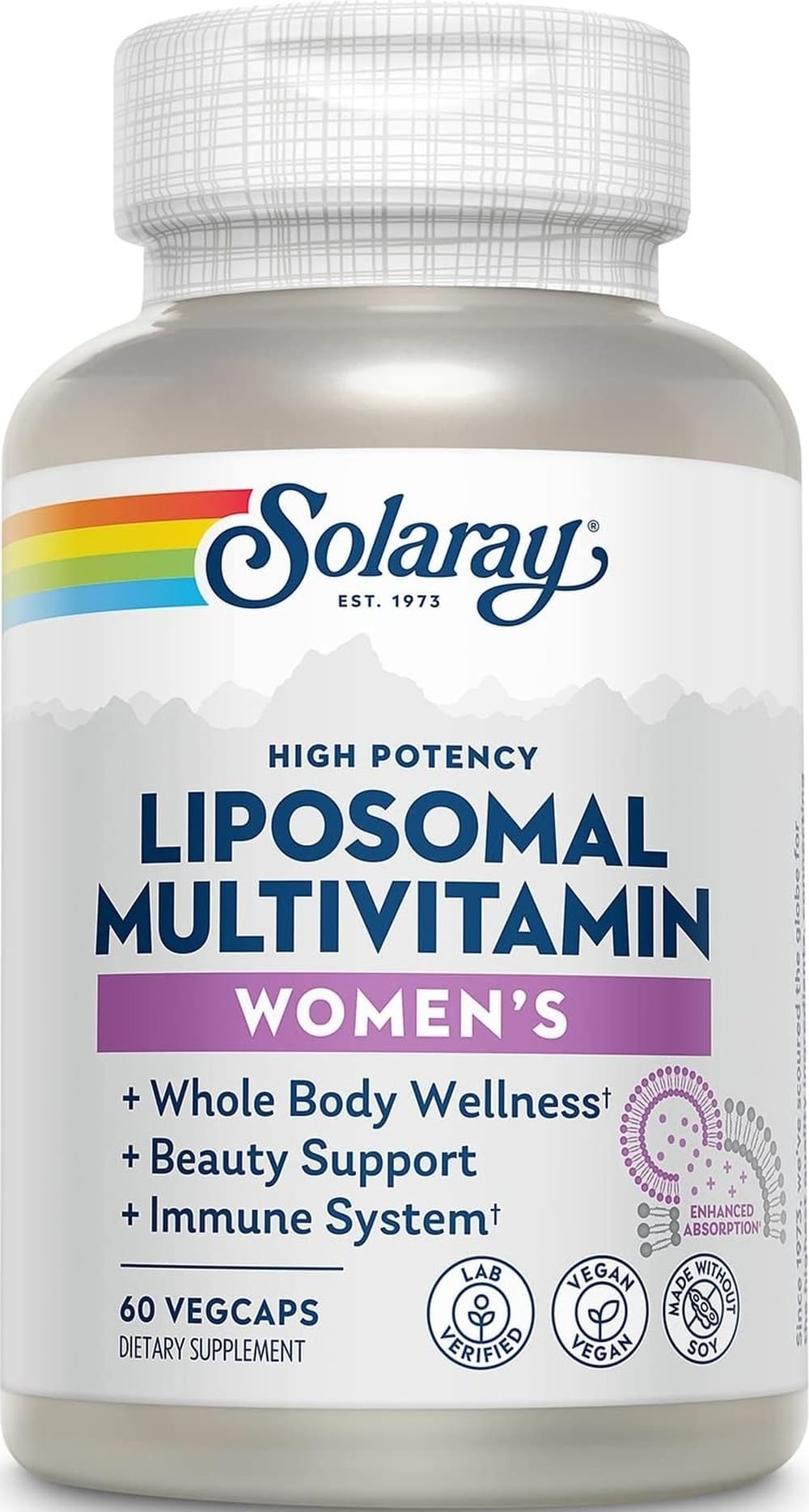 Liposomal Multivitamin Women, 60 VegCaps | Women's Daily Multivitamin, Enhanced Liposomal Absorption, Vitamins, Minerals, CoQ10 & Adaptogens, 30 Servings, Vegan