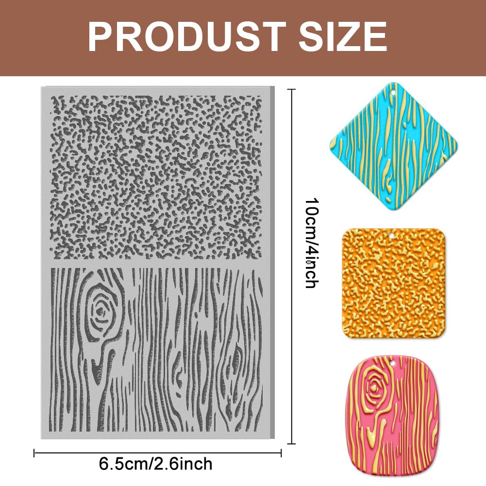 CHGCRAFT Oriental Silicone Texture Mats For Clay – Waves & Bamboo Pattern Stamps For Jewelry Making - View #8