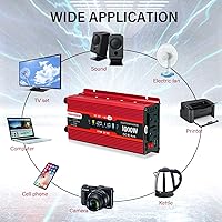 Vista 6 de Inversor de corriente para coche 12V a 110V 1000W/2000W (pico) Inversores de corriente para vehículos, camiones, hogar con salidas CA duales