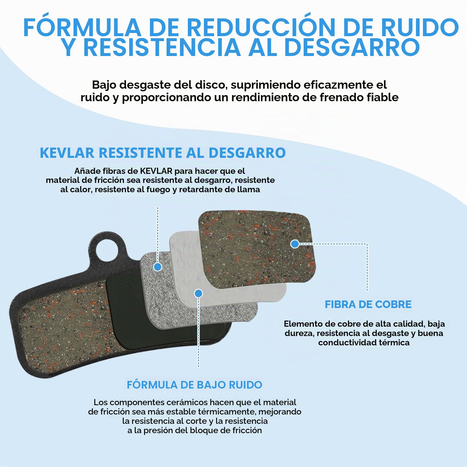 4 Pares Pastillas Freno for Shimano BR-MT520 Juego de 4 Pares con Resorte Alta Durabilidad y Rendimiento Compatible con Sistemas de Frenos de Disco para MTB, Descenso, Carreras y Bicicletas
