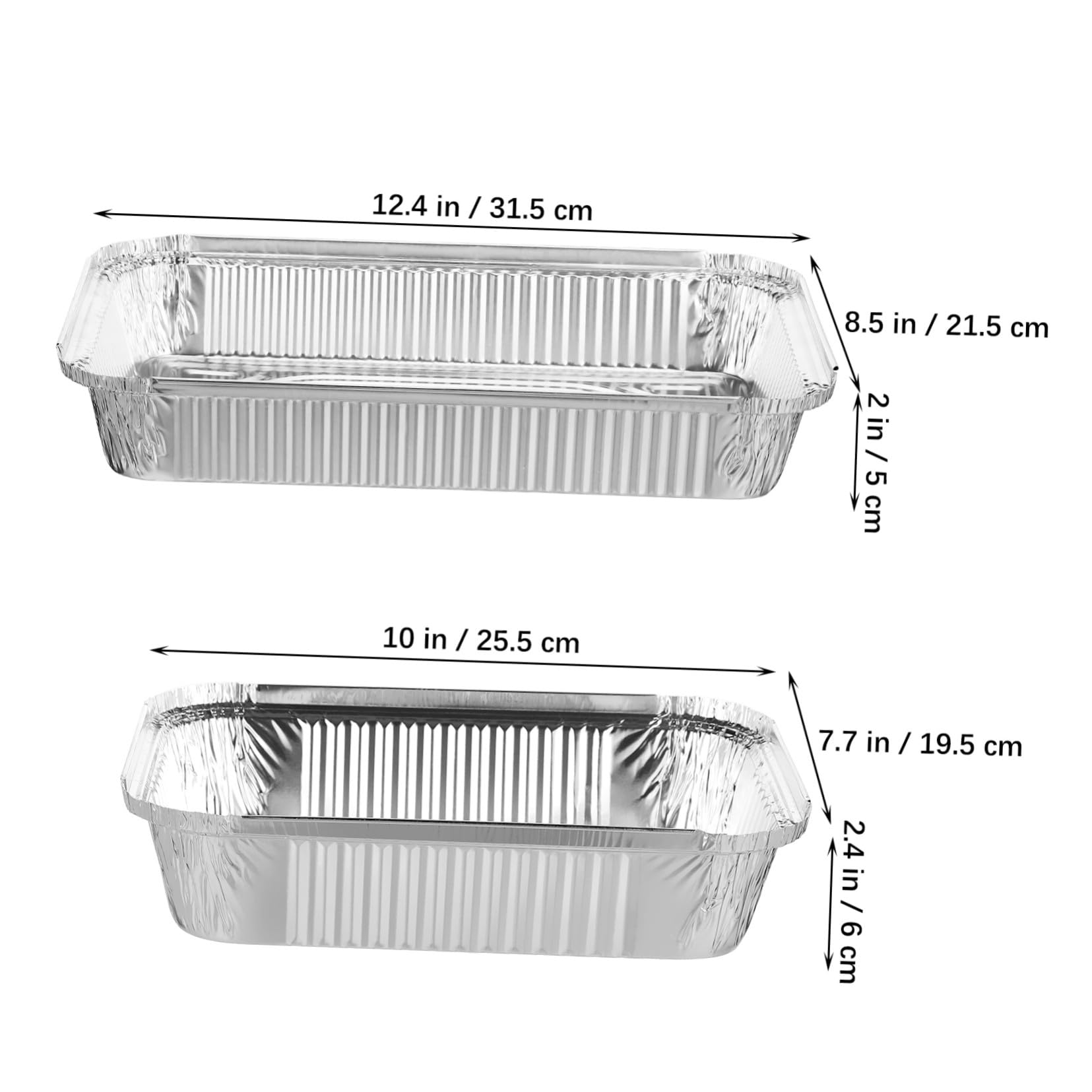 Mipcase Moldes Cuadrados Plata de Papel de Aluminio 20 Piezas con Tapa