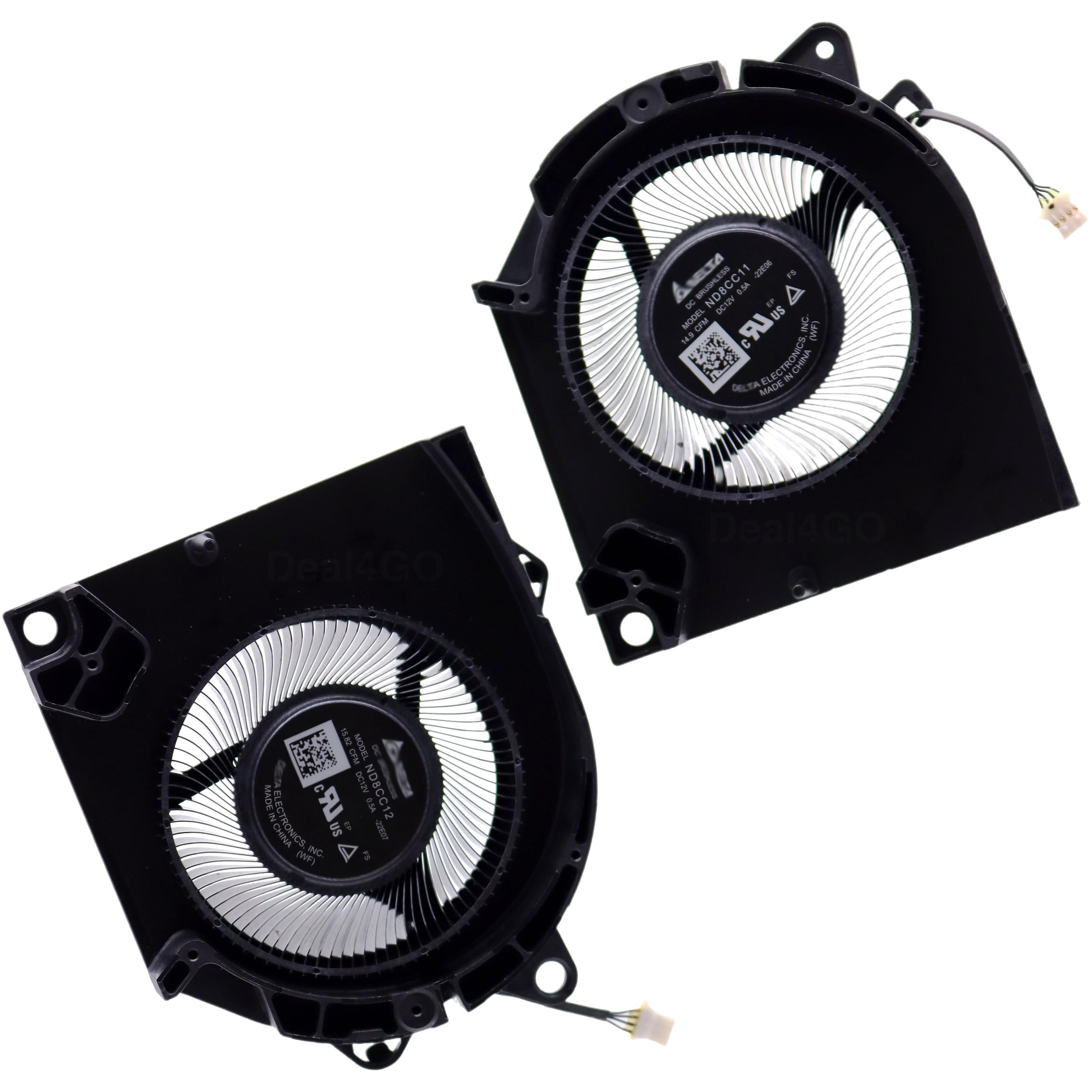 Deal4GO Kit ventola di raffreddamento grafica 12V CPU e GPU di ricambio per Dell G15 5530 G16 7630 2023 con RTX 4050 4060 4070