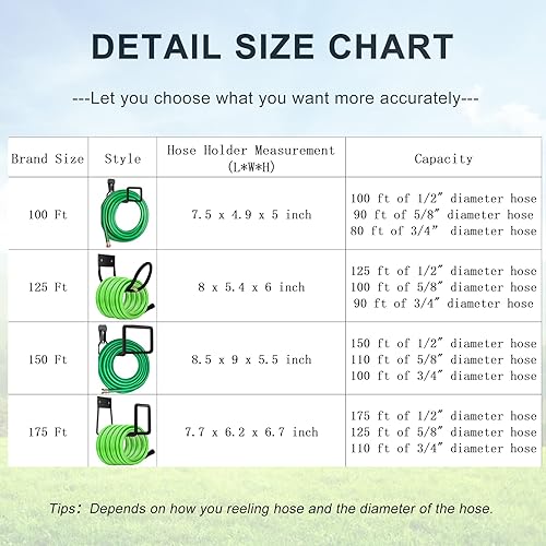 Miniatura 4 de Gancho para manguera de metal resistente, soporte de pared para manguera de jardín, manguera expandible, carrete de manguera, manguera de agua