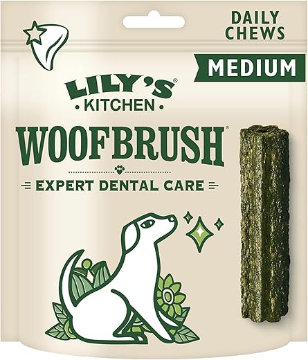 Lily’s Kitchen – Snack dental para perros medianos Lily’s Kitchen Woofbrush Chew. 7 sticks 196 g