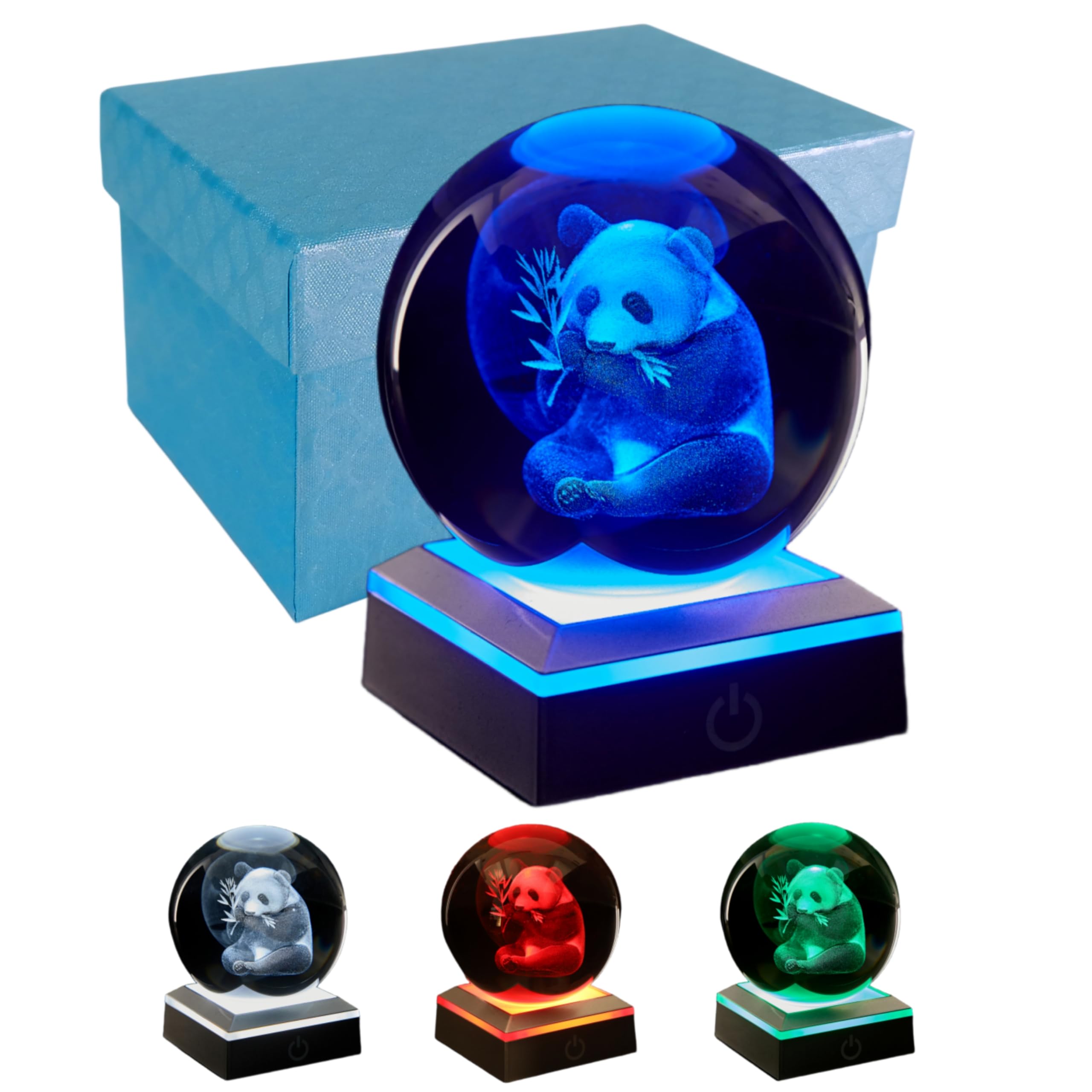 Lampe Boule De Cristal Pour Chien, 8 Cm, Boule De Cristal 3D K9 Avec Base En Bois, Cadeau Pour Les Amoureux Des Animaux, 16 Couleurs Changeantes Avec Télécommande (J