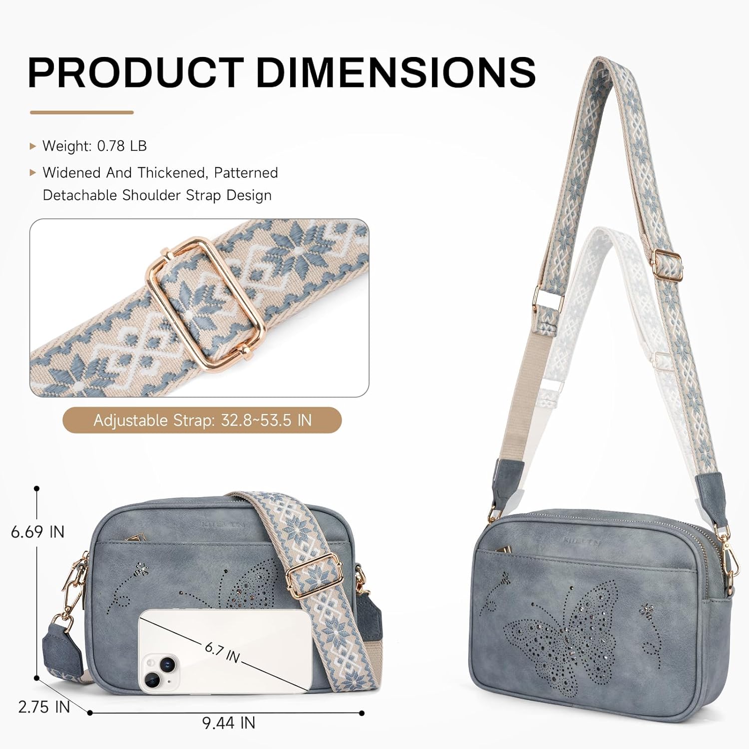 Crossbody Purse for Women Vegan Leather Small Crossbody Bags with Adjustable Strap Multiple Pockets - Image 6