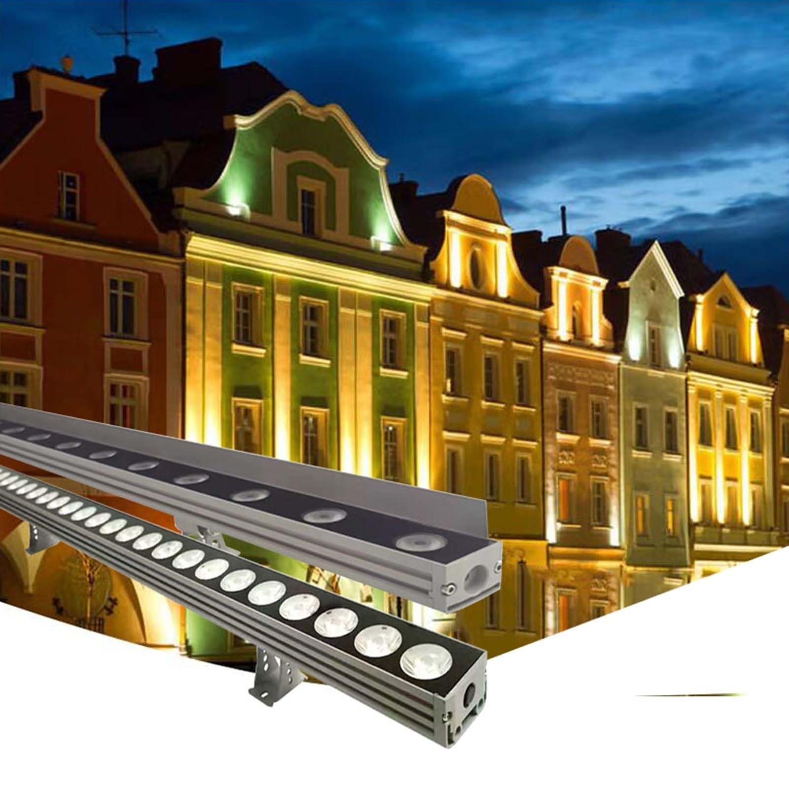 Foco LED De 24V - Barra De Luz LED Para Bañador De Pared, Reflector Lineal De Largo Alcance Para Exteriores, Iluminación De Patio Impermeable IP65, Para Pared Exterior(Warm White,36W)