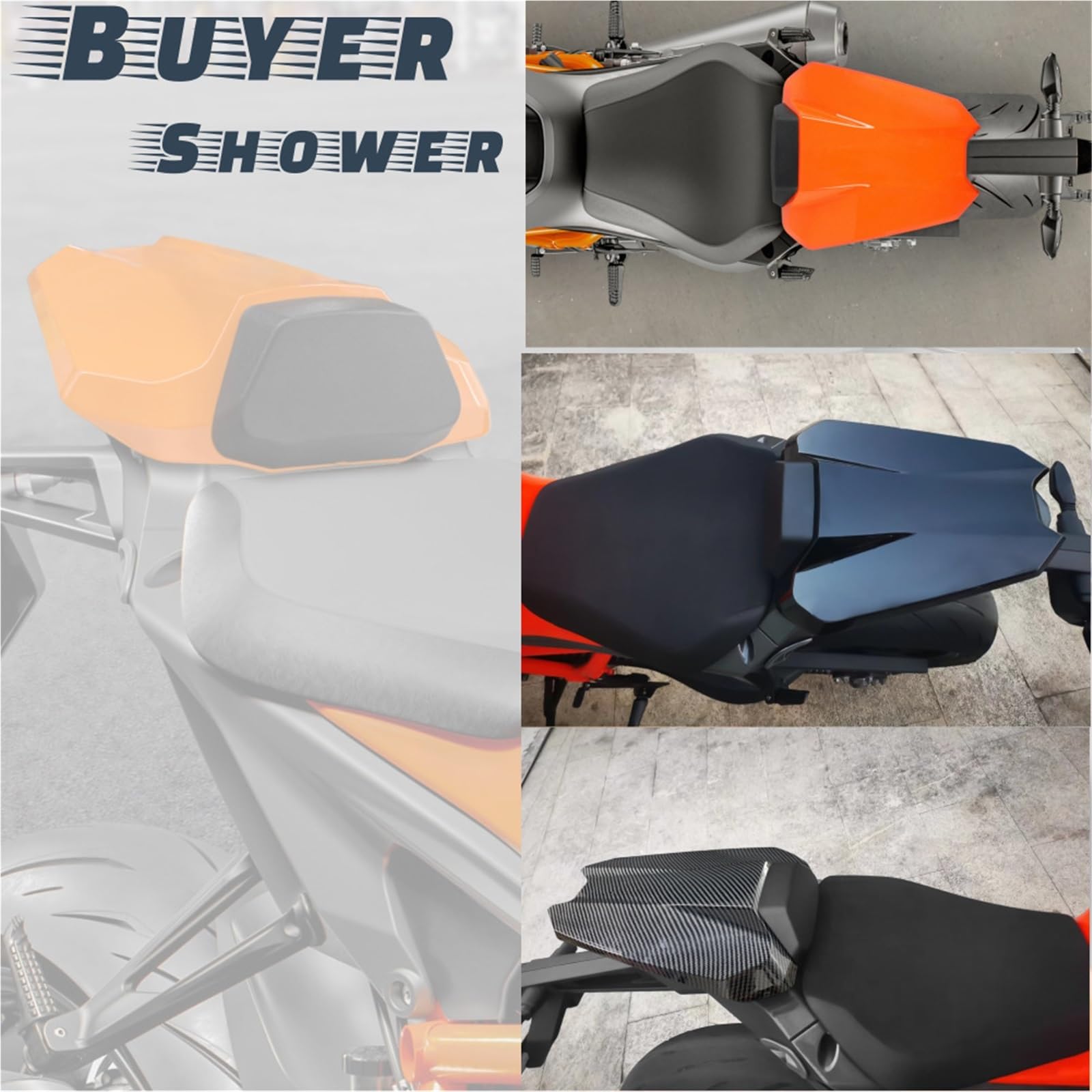 Alette per Moto Coprisella monoposto posteriore per moto adatta per KTM 1290 Super Duke R 2020 2021 2022 2023 Alettone Moto(Carbon Fiber Look)