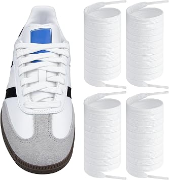 Endoto 2 Pairs Shoelaces for Adidas Samba OG/ADV/LT, Flat Shoe Laces Replacement Laces for Sneaker Shoes
