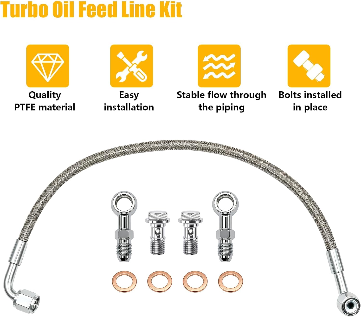 Turbo Oil Feed Line Kit with Gaskets 11657534454 5801366
