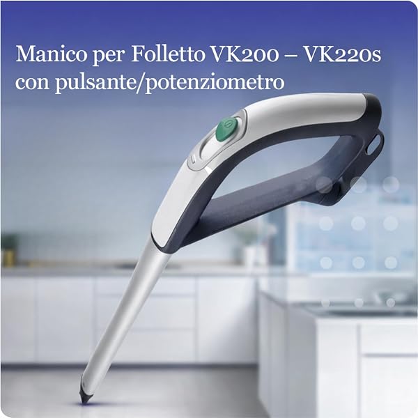 Manico Folletto VK200/220S -COMPATIBILE- Con Interruttore Integrato, per Scopa Elettrica VK200-220s, PENULTIMO MODELLO, Manico Folletto Ergonomico Con Manico Antiscivolo - 2