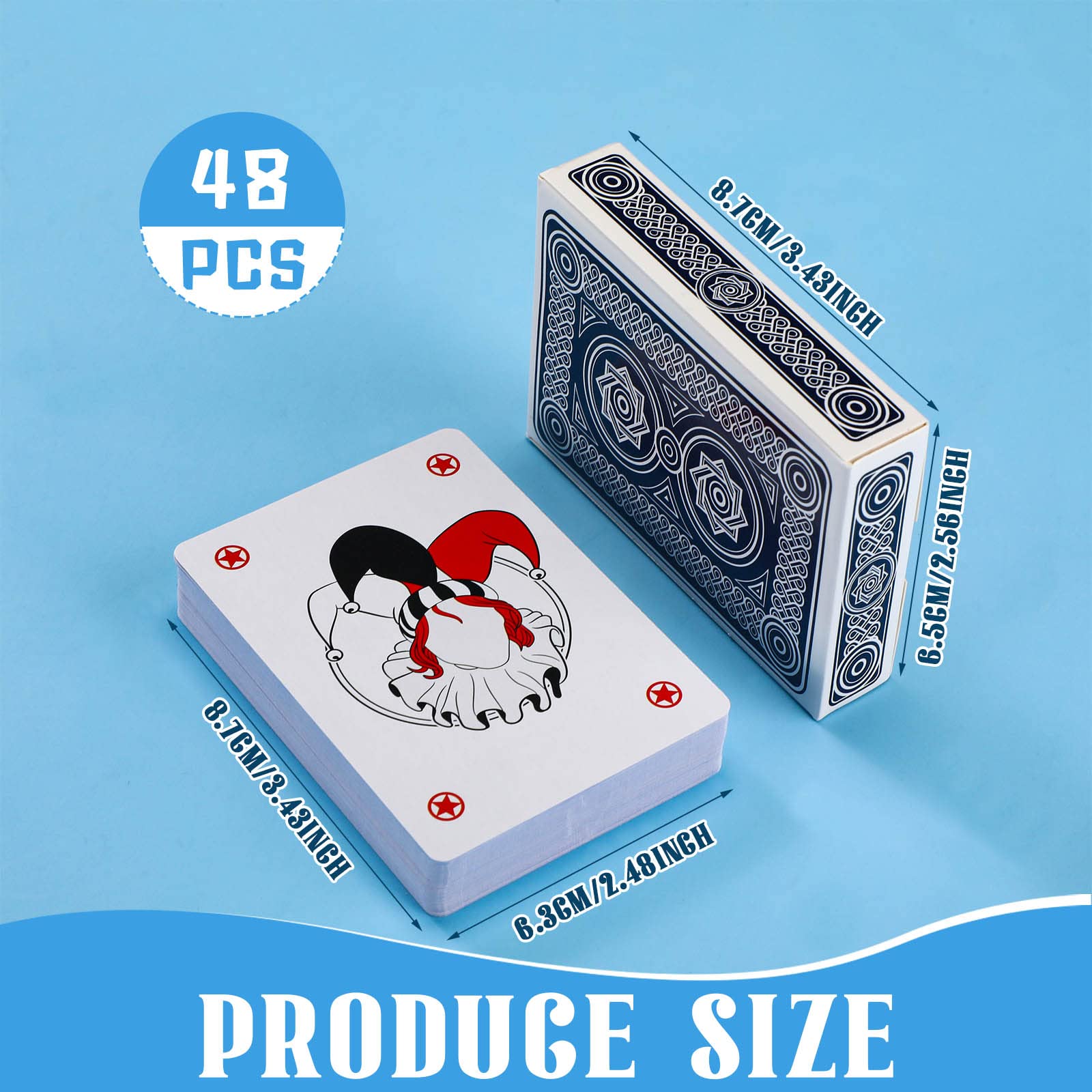 24 cartas de juego, baraja de cartas a granel en tamaño de póquer, barajas de póquer estándar para niños y adultos, actividades, suministros de fiesta, juegos de canasta (estilo hexagrama) 2