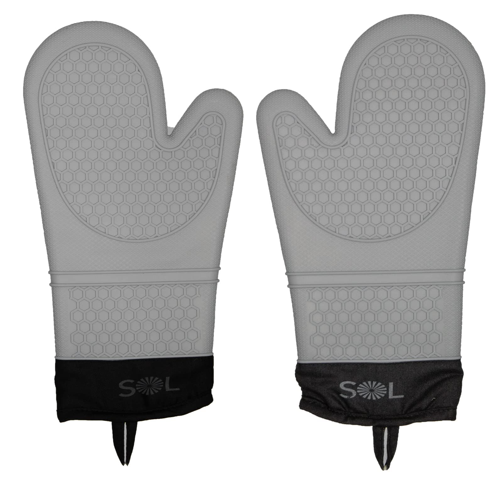 SOL - Heat-Resistant Cooking Utensils Set of 2 Oven Gloves Potholders with Quilted Liner Heat Resistant Silicone Shell Kitchen Oven Mitts for Cooking, BBQ, Hot Pot,Waterproof