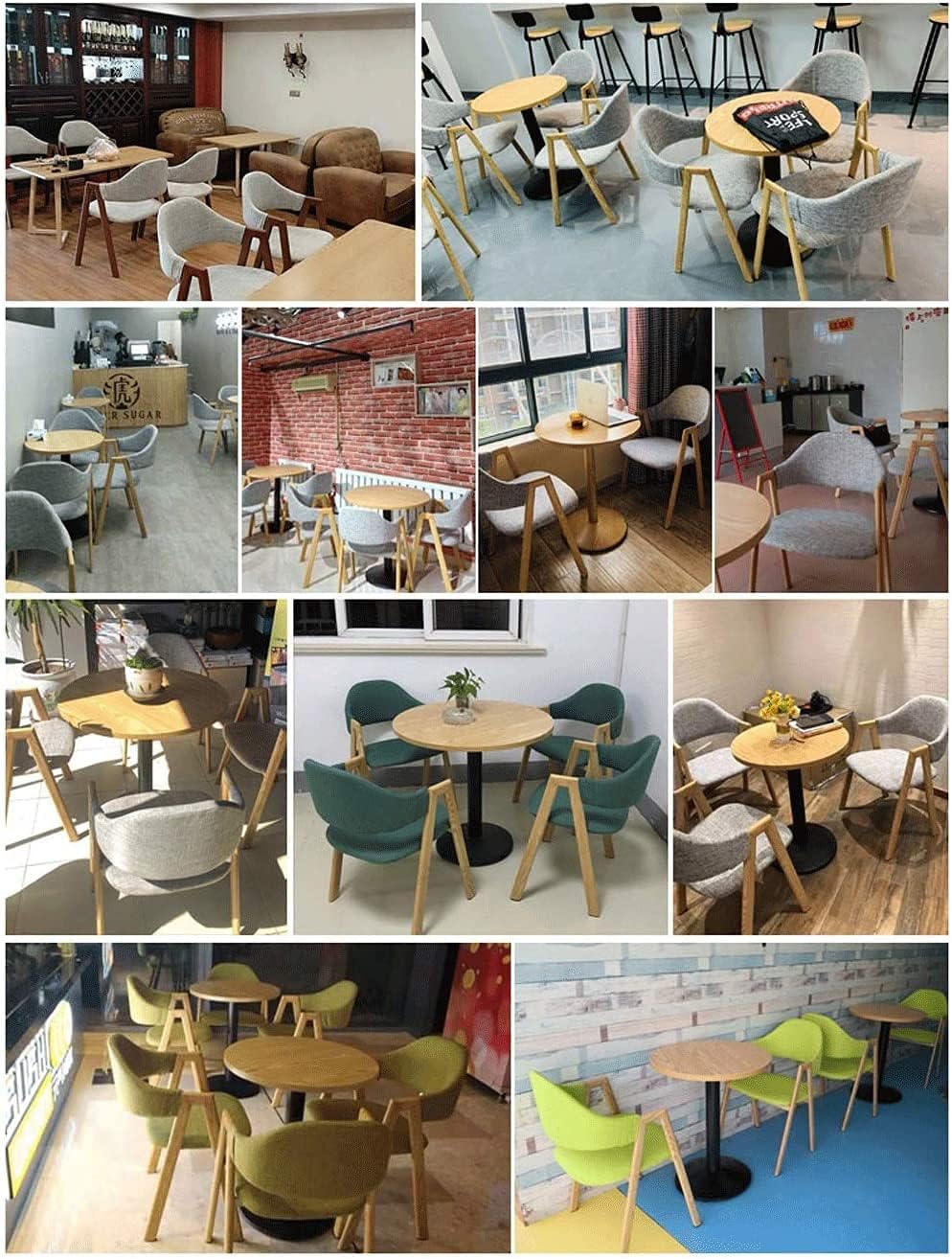 Office Meeting Room Small Conference Table Set Office Table and Chair for Combination 1 Table and 3 Chairs Lounge Room Library Cake Shop Tea Shop Coffee (Grey-One Size)