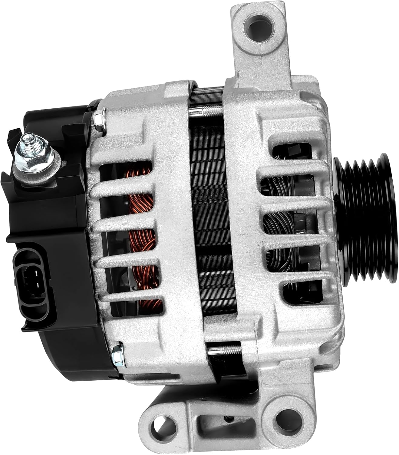 Alternator Fits for 2008-2010 Chevy Cobalt 2.2 2.4, 2008-2012 Malibu, 08-10 Pontiac G5, 08-10 Saturn Vue, 08-09 Aura, 2008 Sky, 130A, High Output Alternator 15828450, 22762984, AVA0078