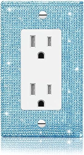 Miniatura 26 de Gaocai 1 pieza Placas de pared con diamantes de imitación brillantes Cubierta de interruptor de luz Placa decorativa de pared con palanca única