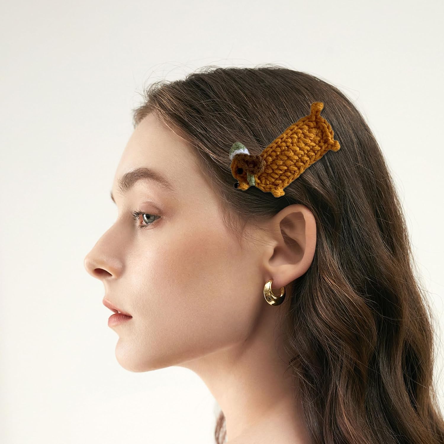 1PC Unique Crochet Animal Hair Clip Yarn Hairpin Unique Hairpieces for Pet Lover and Handmade Accessory Fans Crochet Yarn Hair Clip image 3