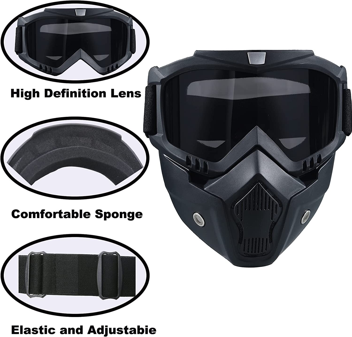 El casco de Airsoft puede ajustar el casco táctico ACH, y la máscara de Airsoft con gafas antivaho extraíbles se utiliza para deportes al aire libre de juegos de Airsoft Paintball CS