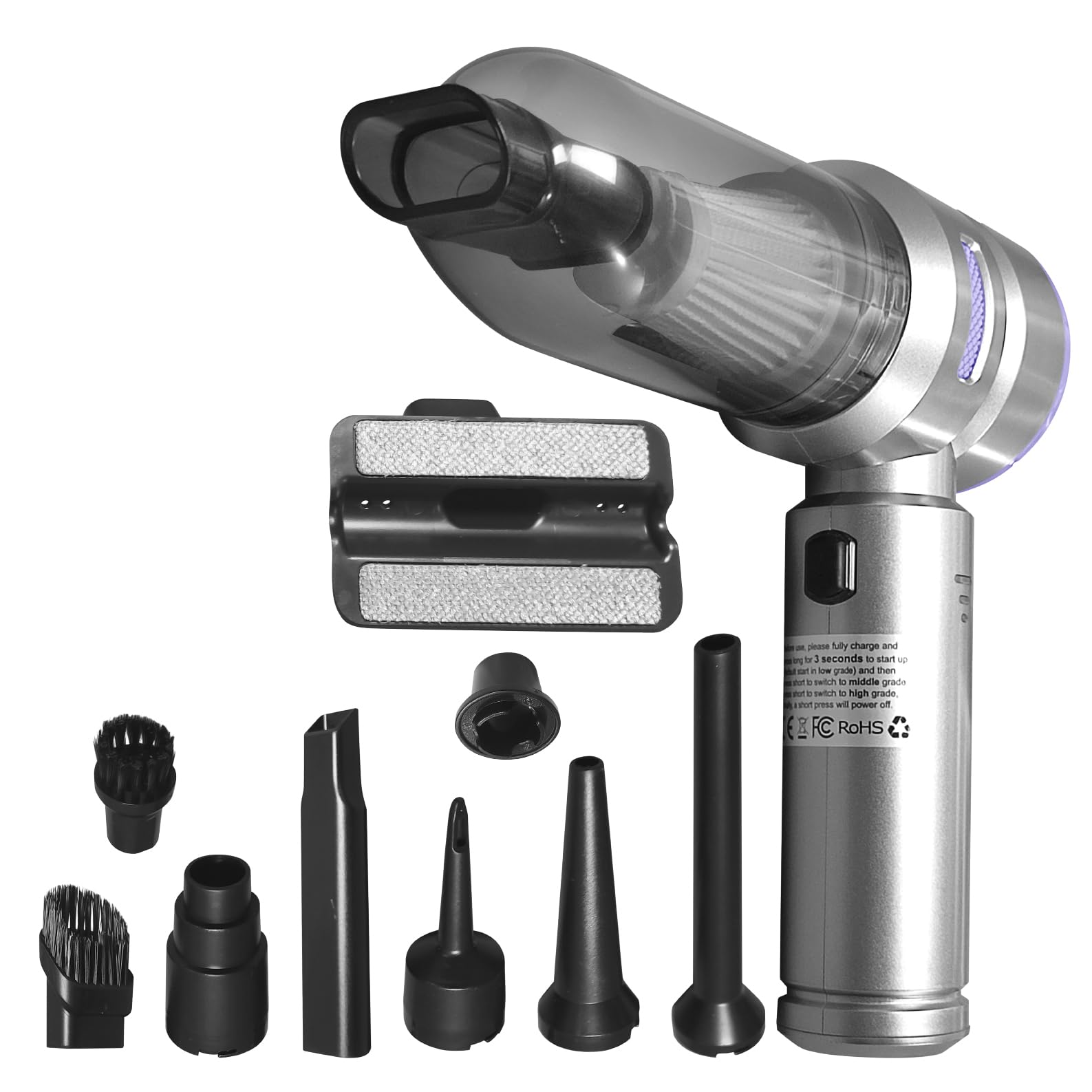 LED ATOMANT 2X Handstaubsauger 16000PA 2in1 Saugt und Bläst, 3 Stufen