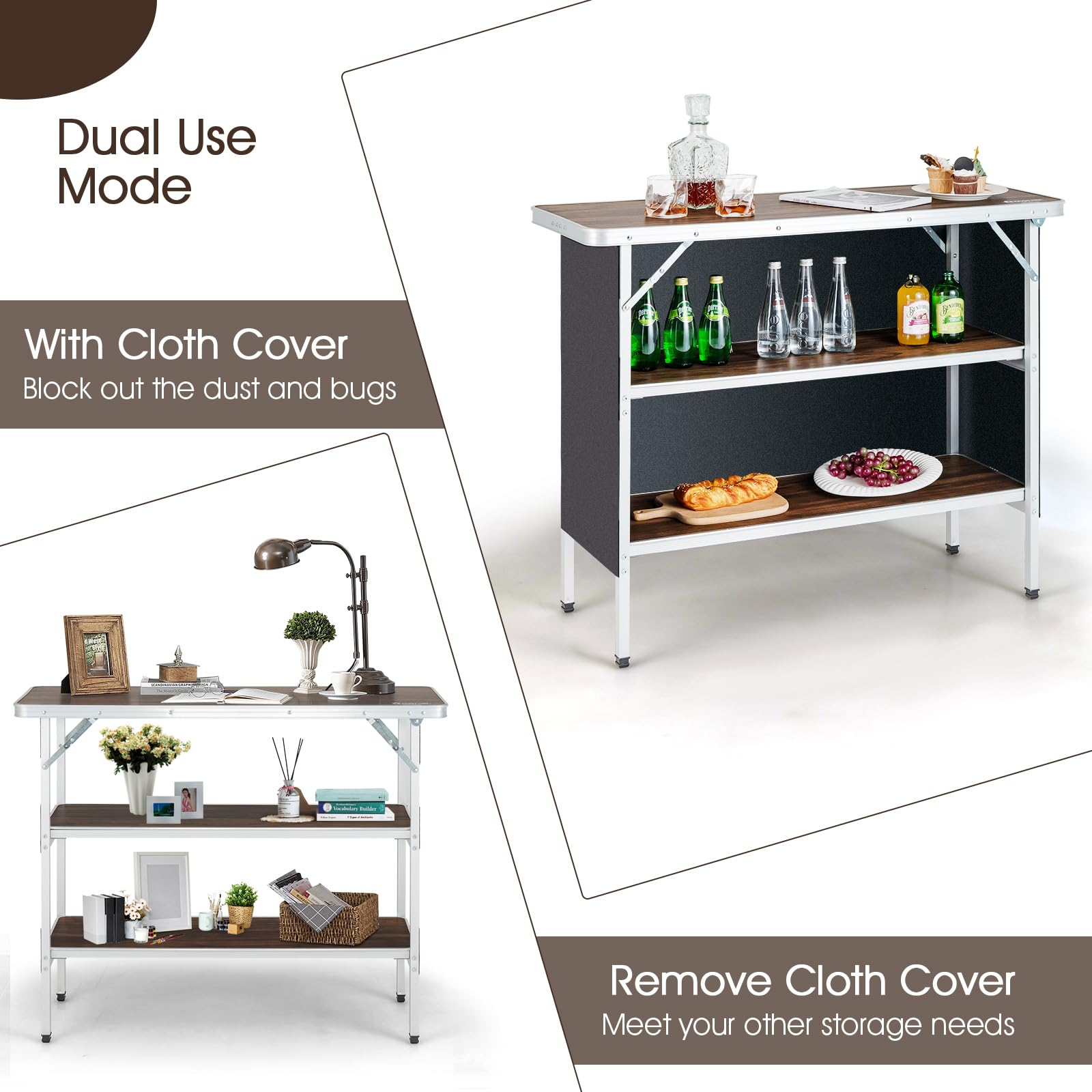 Table De Camping Portable | Pliante En Mallette | Table De Pique-nique | Structure En Acier |env