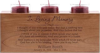 Lifesong Milestones Personalized 3 Votive Tealight Candle Holder in Loving Memory 2 Bereavement Sympathy Gift for Loss of Loved One 10x4x4