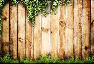 Baocicco 5x3ft Vintage Wood Backdrop for Party Green Vine Leaves Backdrops for Photography Old Wood Fence Wall Background Birthday Party Baby Shower Wedding Girls Baby Adults Portrait Studio