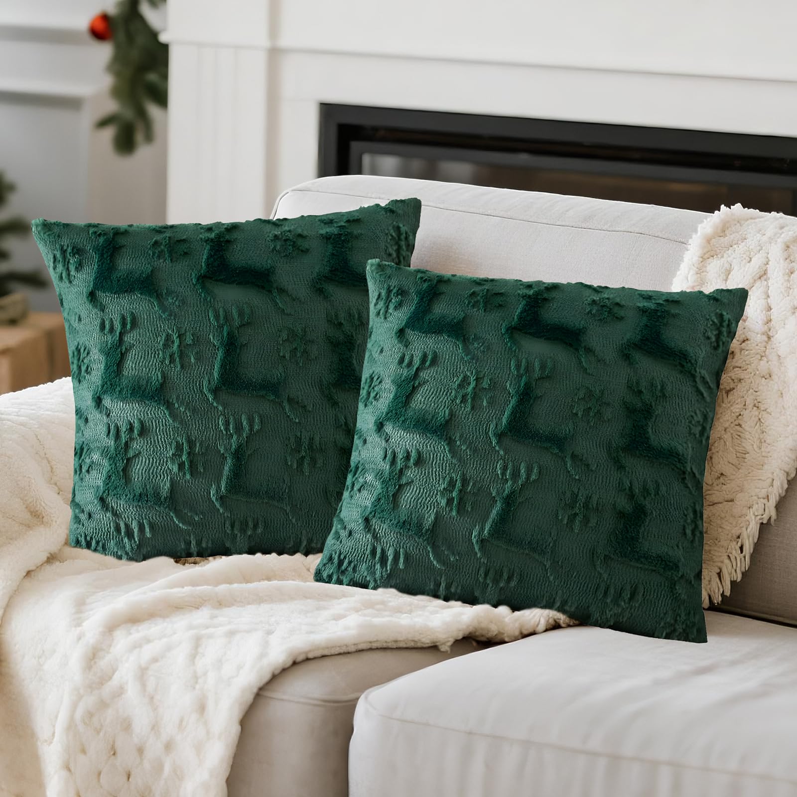 Coussin de Noël renne housses 114,3 cm pour une chambre chaleureuse