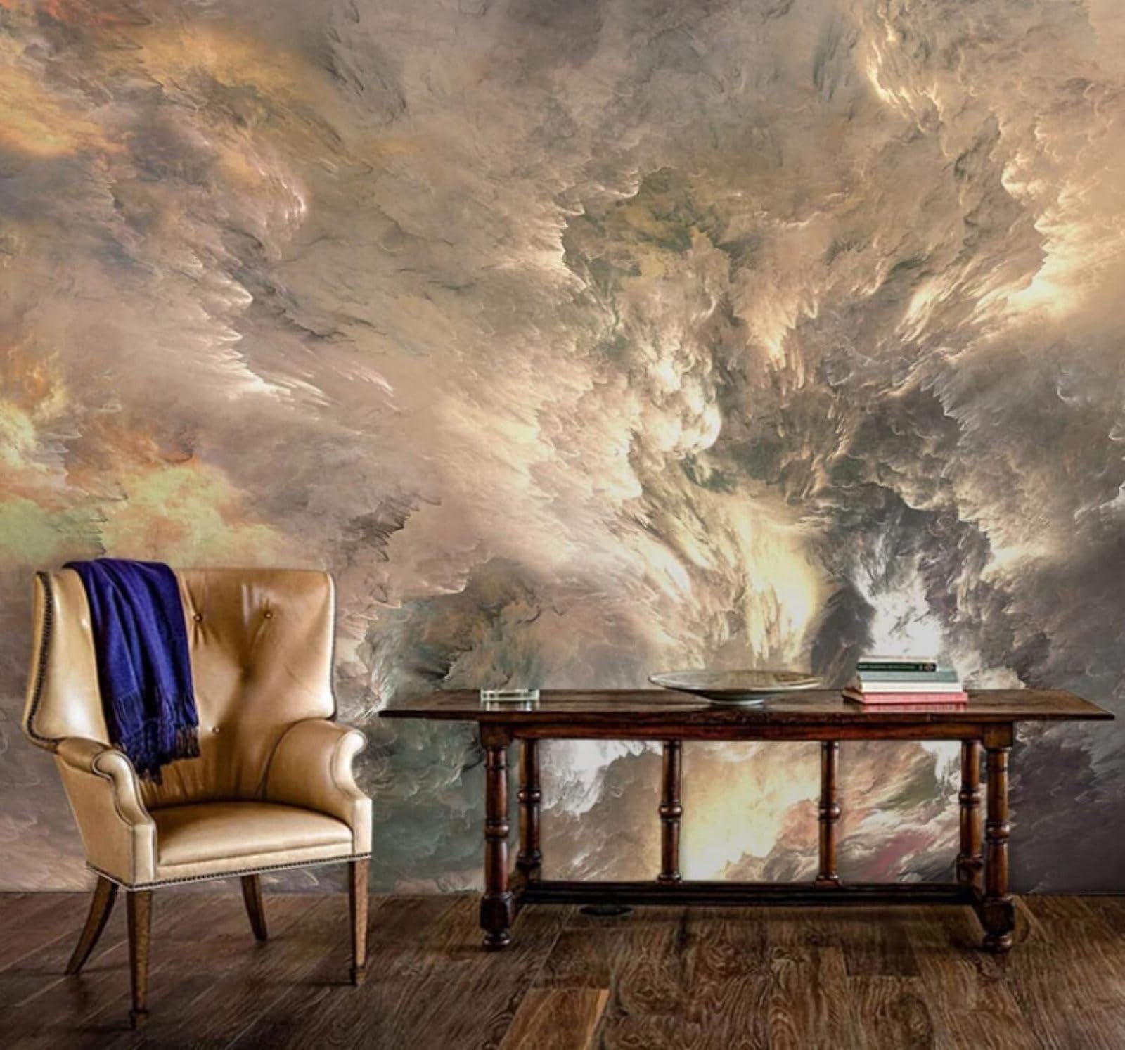 XLMING Abstract Minimalist Three Dimensional Hand Drawn Clouds 3D Wallpaper Luxury Home Dining Decor Paste Sofa Living Room The Wall for Bedroom Mural-300cm×210cm