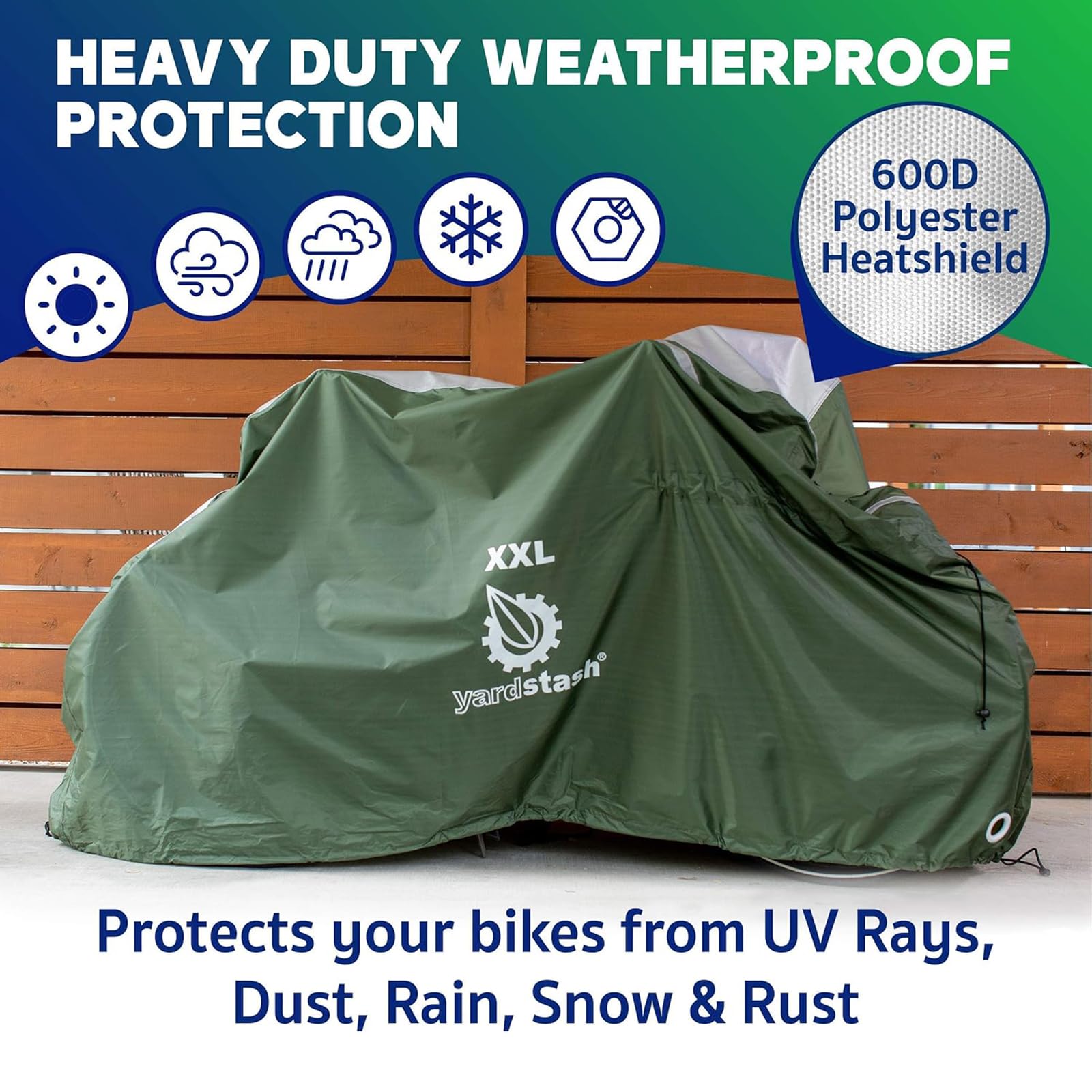 Ceciliec Bike Cover, Heavy-Duty, Weatherproof Protection for Bikes & Trikes - Image 3