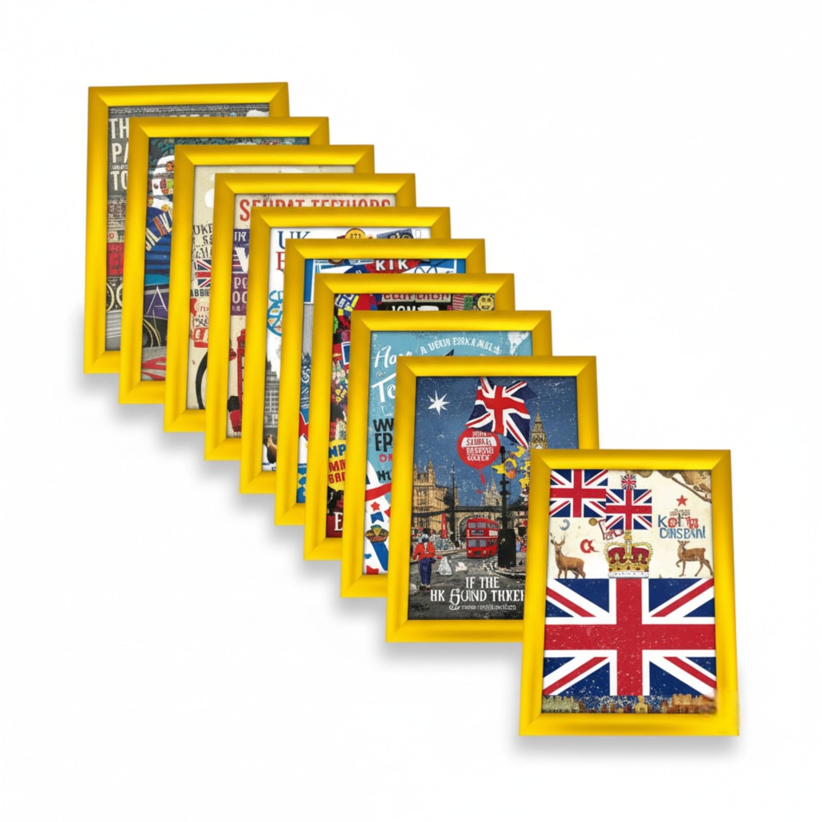 Shoplines Supplies® Snap Poster frame, 10x A4 Aluminium Gold Snap Picture Photo Holder for Home and Office