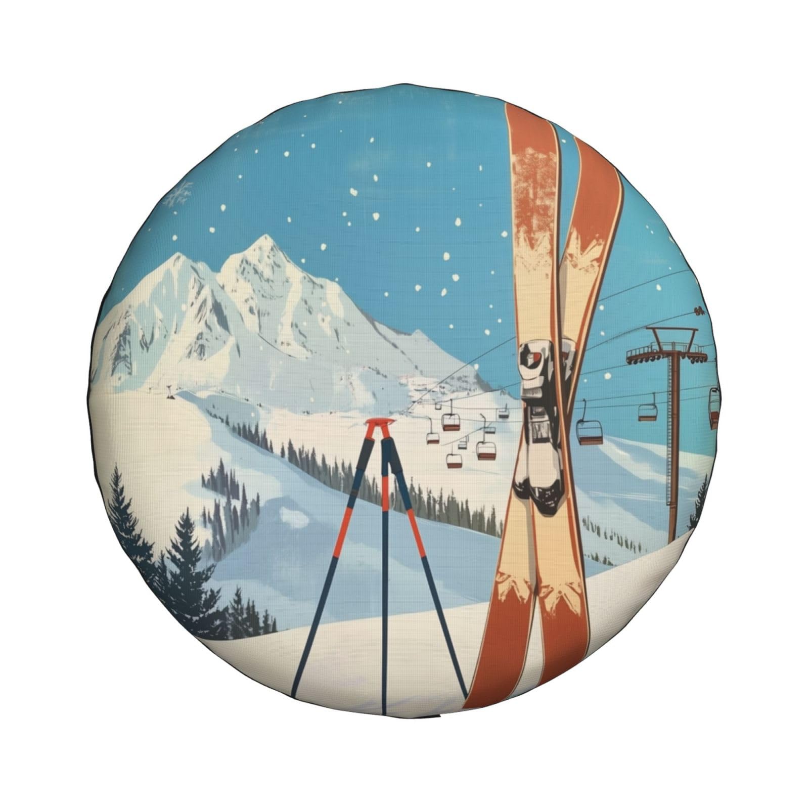 Housse de roue de secours, housses de pneu, housses pour skis, neige, montagne, étanches, anti-poussière, universelles, pour remorque, camping-car, SUV, camion, camping-car, 38,1 cm