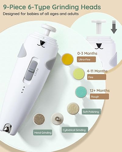 Miniatura 3 de Lilian&Gema Kit de cuidado de la salud y aseo del bebé, juego eléctrico recargable 28 en 1, kit de cuidado de uñas de bebé con doble luz automática,