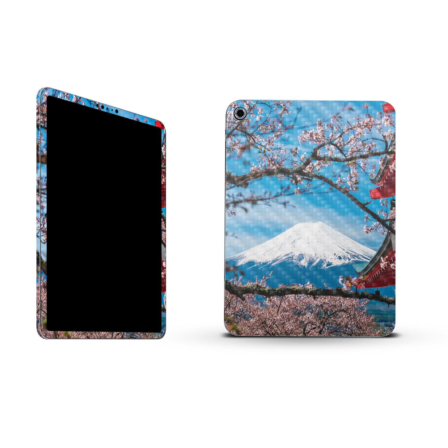 MightySkins Carbon Fiber Skin Compatible with Apple iPad 10.9" 10th Gen (2022) Full Wrap Kit - Overlooking Fuji | Protective, Durable Textured Carbon Fiber Finish | Easy to Apply | Made in The USA