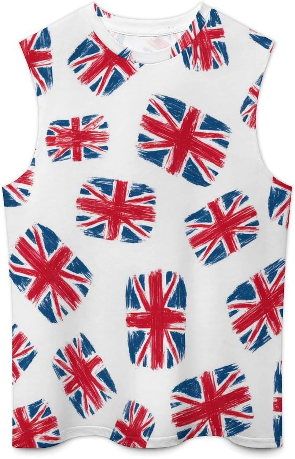 UK Flags Men Summer Sleeveless Crew Neck Top 5XL