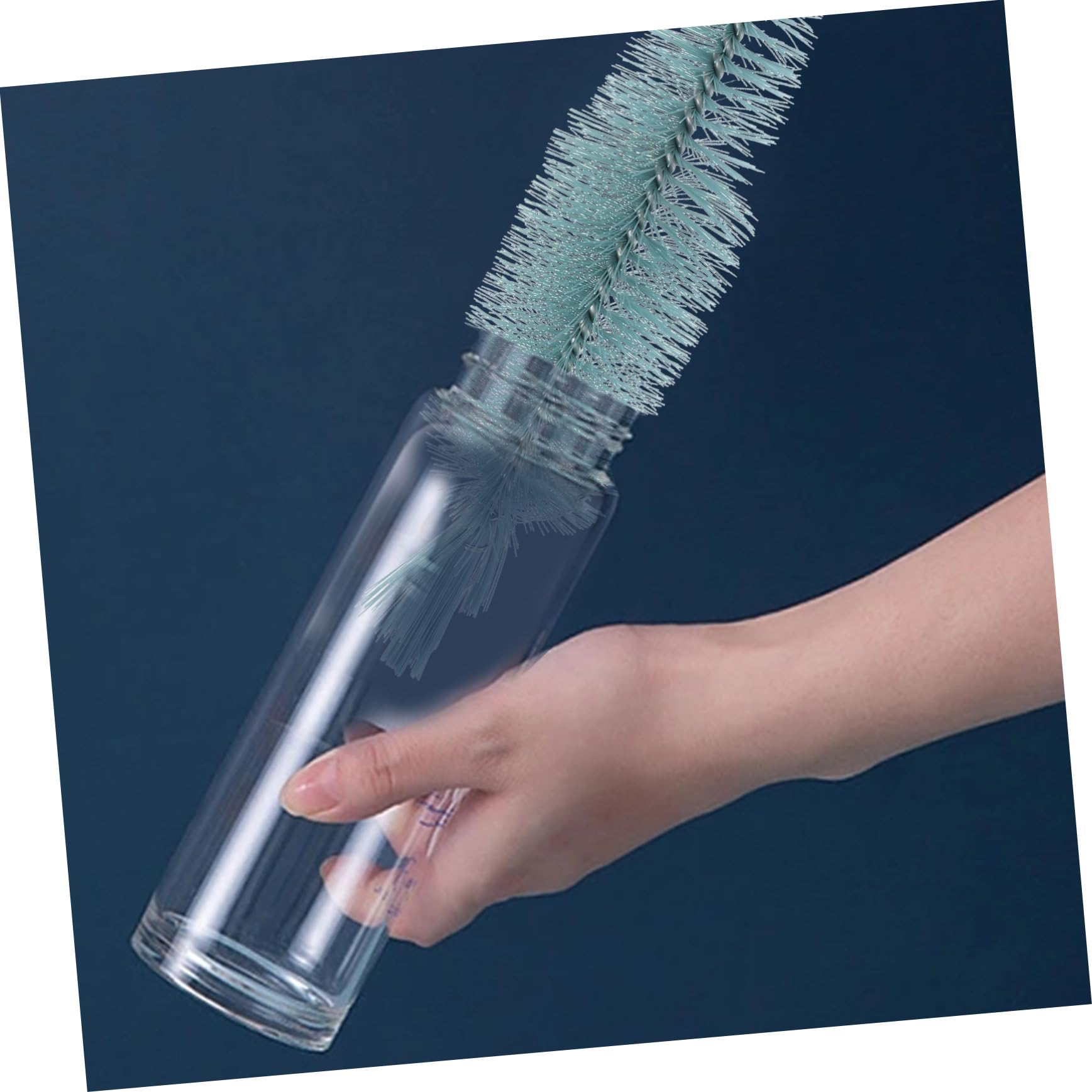CALLARON 2 Piezas Cepillo De Botella Multifuncional Botellas Cepillo para Biberones Pequeño Botella De Agua Reutilizable Fregar con Simple Cepillo De Limpieza De Mango Largo Green Planchar