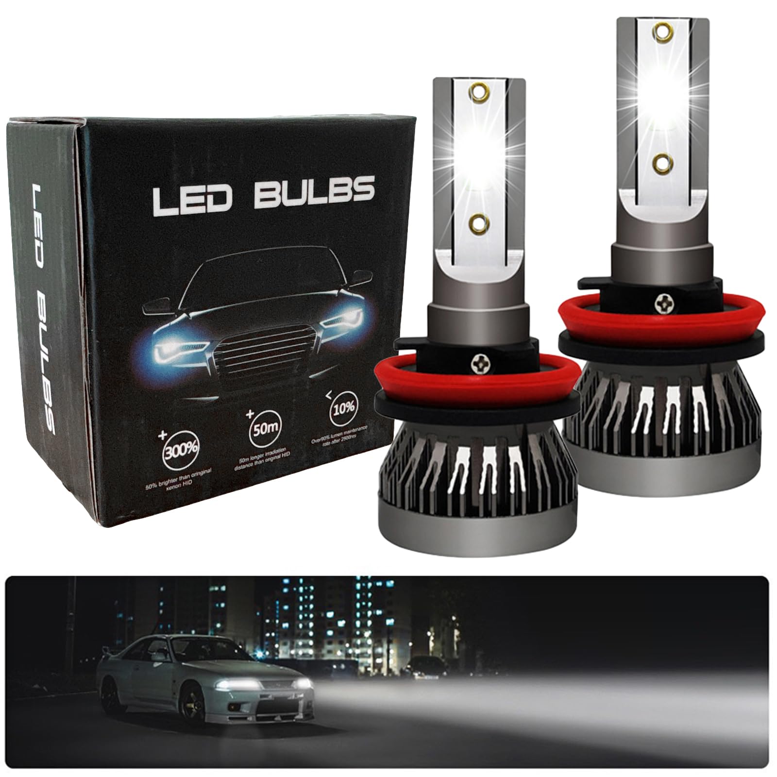 Amazon | Meliore フォグランプ LED H8 H9 H11 H16 爆光 ヘッド