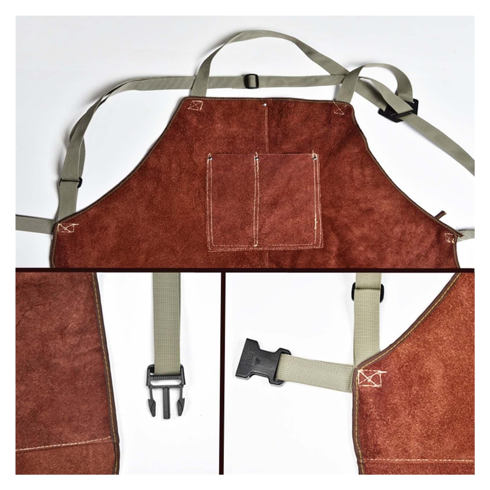 Tablier de travail du cuir for soudure et bois, idéal for la cuisson Charpentier, menuisier